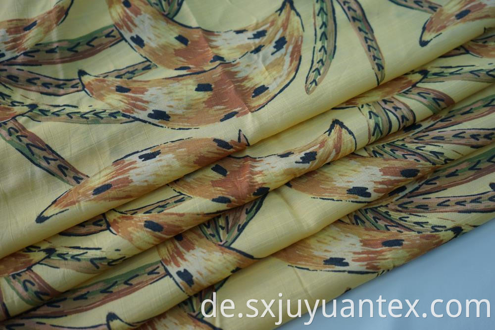 Polyester Rayon Slub Print Fabric